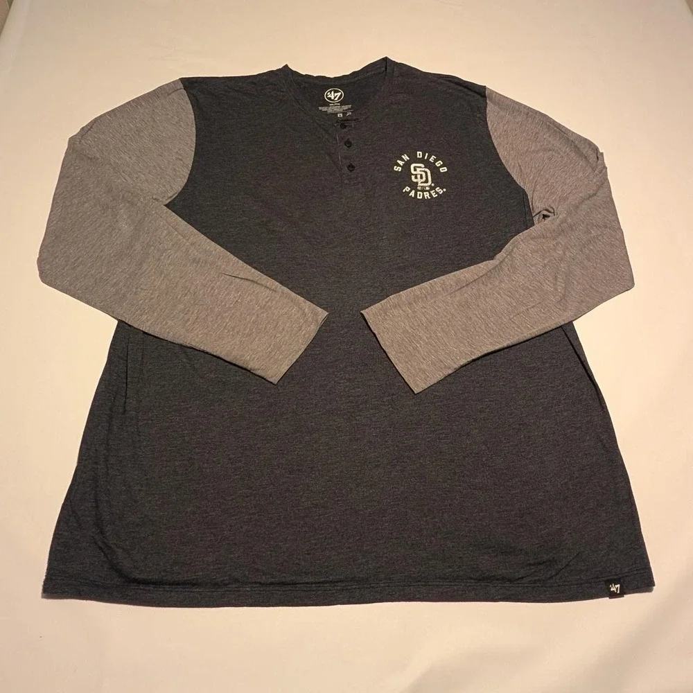 '47 Brand San Diego Padres Henley Long Sleeve Shirt XXL MLB Baseball